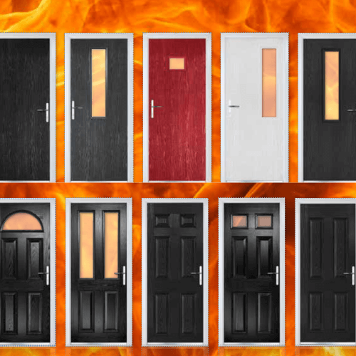 Our 10 Fire Door Styles on Flame Background